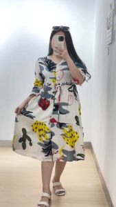 3592 hawai shirred midi dress