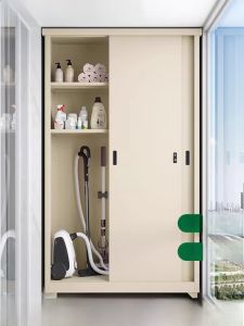 Large Capacity Outdoor Waterproof Sun Protection Balcony Cabinet Sliding Door Storage Closet for Small Household Use