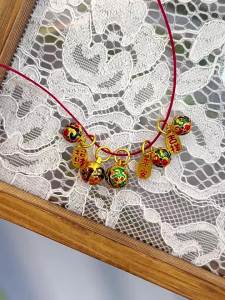 READY STOCK✨ Bell Ring Fortune Pendant No Color Fading Vietnam Placer Gold diy Accessories Ping An Xile Ornament Accessories