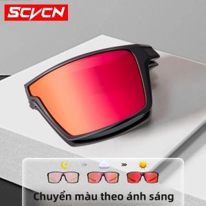 Scvcn Kính Râm Đi Xe Đạp Gấp Di Động Có Thể Điều Chỉnh Độ Sáng UV400 Kính Đua Xe Đạp Dành Cho Nam Giới Phụ Nữ Kính Thể Thao MTB Có Dây Đeo Có Thể Điều Chỉnh