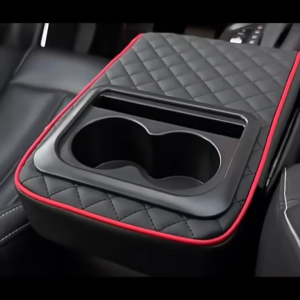 5-in-1 Universal Car Armrest Box Cushion PU Leather Center Console Pad with Cup Holder Tissue Box Storage