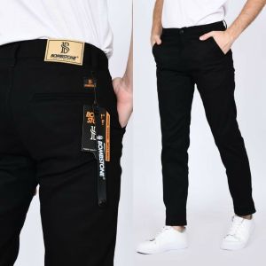 Celana Chino Panjang Pria Stretch Melar Tebal Skinny Size S-XL Bahan Katun Premium Celana Chino Keren Hitam Mocca Cream Army