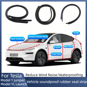 For New Tesla Model YL Launch / Y Juniper 2026-2021 Door Seal Kit Soundproof Rubber Weather Strip Wind Noise Reduction Kit