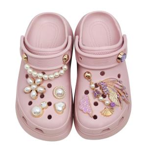 DIY Suitable Shoe Decorations Pearl Metal Gemstone