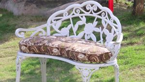 ✅Ready Stock✅ Garden Bench Outdoor Benches Front Porch Floral Rose Patio Lawn Yard Metal Park Garden Kerusi Taman Luar