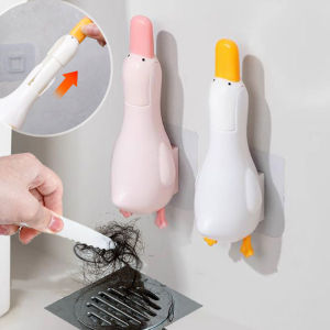 Yespery dễ thương Vịt nhíp tường phòng tắm Gắn dụng cụ làm sạch chìm kẹp tóc cho rác Clip ổn định nhíp