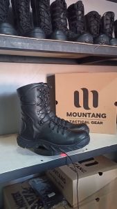 Sepatu PDL TNI POLRI SATPOL SECURITY Kulit Hitam Doff Armor Black MTG001 Mountang Tactical Gear