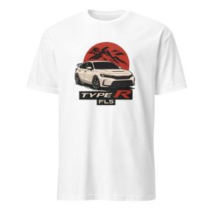 Honda | Honda Mens and Womens T-shirt Summer Brand Tee Honda Civic Type R FL5 Short-sleeved Spring and Autumn Motorcycle Cycling Top