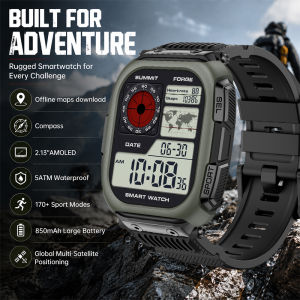 2026 850mAh Battery SmartWatch for Men GPS Tracker 5ATM Heart Rate Flashlight 2.13" AMOLED Screen Compass Smart Watch for Men