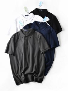 Áo Thun Polo Tay Ngắn Thoáng Khí Kháng Khuẩn Thêu Ren Cotton Rộng Rãi Thời Trang Công Sở Thường Ngày Cho Nam Mùa Hè