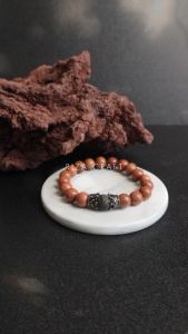 Gelang Afirmasi Penarik Penambah Rezeki Batu Alam Akik Pasir Emas ASLI Original Aesthetic Pria Wanita Keren