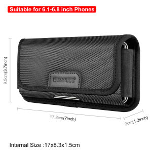 HAWEEL Mobile Phone Waist Bag 4.7-6.8 inch Phone Holster Case Cell Phone Belt Clip Pouch For iPhone 17 16 15 14 13 12 11 Samsung