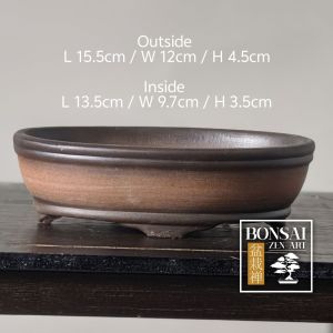 Ceramic Bonsai Pot - Oval (S Size)