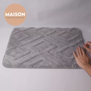 [SG STOCK] Microfiber Diamond Thick Floor Mat Anti Slip Water Absorbent Rug For Stylish Bathroom Kitchen Doormat