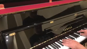 YAMAHA UPRIGHT PIANO -NEW UNIT! (MODEL: JU109PE / JU109-PE / JU-109PE / JU109 POLISHED EBONY / JU 109 PE / JU109 PE / JU-109PE / JU-109-PE ) -PE