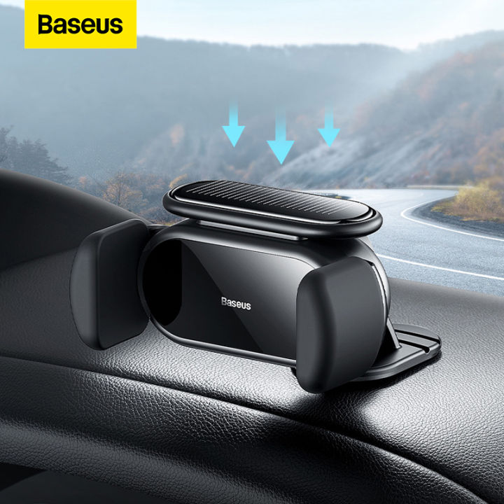 Baseus Phone Holder in Car Solar Battery Electric Auto Clamping