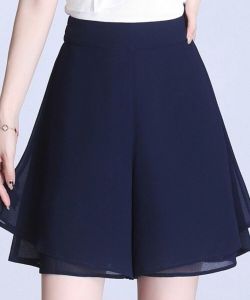 Summer New Womens Chiffon Wide Leg Short Pants Loose Slimming Thin Style Casual Trousers Trendy Mini Skirt High Waist Loose Fit