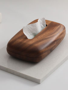 YUANSHANZHU | Rustic Style Walnut Wooden Tissue Box