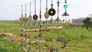 Keranixy Alloy Wind Chime Retro Pi Xiu Kylin Metal Ornament Outdoor Garden Patio Hanging Decor Hiasan Taman