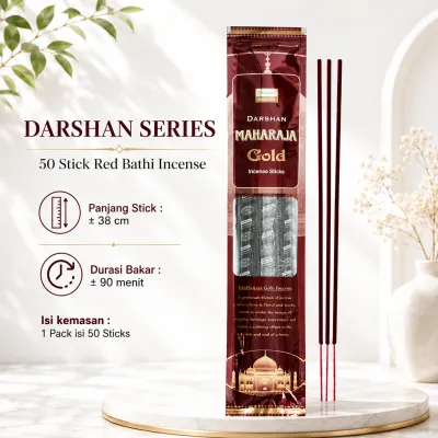 Dupa Hio Stick Maharaja Gold Panjang isi 50 Batang - Dupa Harum Aromaterapi Pengharum Ruangan By.Darshan