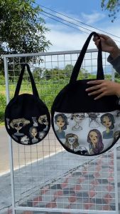 Totebag Kanvas Resleting Tas Sekolah / Kuliah Wanita SPNB Cirbag Retro