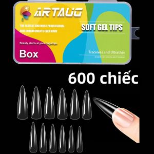 600 Móng Tay Giả Acrylic Hình Vuông Dán Trực Tiếp Gel Trong Suốt Mềm Mại Full Cover 12 Kích Cỡ Dùng Trang Trí Móng Tay Tự Làm