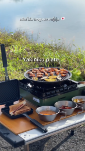 [ซื้อ1แถม1] เตาแก๊สพกพารุ่น Tough maru (สีเขียว) แถมฟรี กระทะปิ้งย่าง YPS