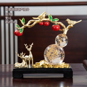 Chinese Style Lucky Gourd Decorative Oranges TV Cabinet Entranceway Living Room Wine Cabinet Decoration Gift Resin Material