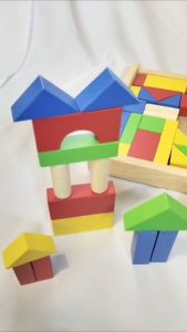 Mainan Edukasi Anak City Block CB 48 Kayu Balok Susun Warna Blok Bangun Montessori Toys