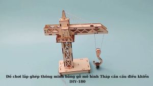 Đồ Chơi Lắp Ghép Mô Hình Cẩu Tháp Bằng Gỗ Mô Hình Tháp Cần Cẩu Điều Khiển Stem Diy Khoa Học Công Nghê