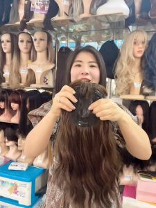 แผ่นปิดผมบางแบบลอนแสกกลาง160709 ไหมเกาหลียาวประบ่า 35 cm.