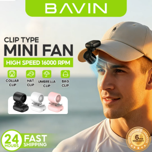 BAVIN BF021 Portable Turbo Fan Mini Clip 1200mAh Rechargeable Desk Fan w/ High Speed 16000RPM + 3 Speed Strong Wind