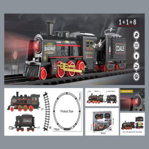 CONUSEA | Retro Steam Train Classical Railway Locomotive Accessories Rail Parking Lot Electric Train Track Children Toys for Boy Gifts