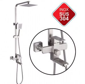 Sen tắm đứng bộ sen tắm nóng lạnh thân vuông bộ sen tắm đứng thân tròn sen tắm tăng áp inox 304 sen tắm nóng lạnh sen cây tắm inox 304 sen tắm inox 304 cao cấp nhập khẩu