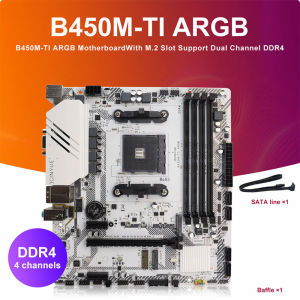 ARGB M-ATX Motherboard Classic AMD B450 4 DDR4 Memory AM4 Mainboard M.2 NVME (Supports Ryzen 5500 5600 5600G CPU) Full New