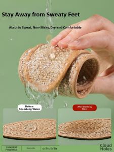 ZHIHAOEN | Natural Linen Mens Insoles Anti-Odor Moisture-Absorbent