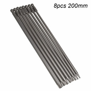 8Pc Star Screwdriver Bit 1/4 Shank Hex Wind Drill Head 150mm 200mm Screw Wrench Magnetic Star T8 T10 T15 T20 T25 T27 T30 T40