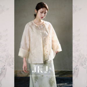 JK&JS | Chiffon Floral Cut Button-Up Thin Coat
