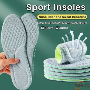 Seeko Cotton Insoles for Shoes Antibacterial Deodorization Sweat Absorption Insert Sport Shoes Running Pads