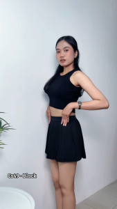 CS QUEEN-Womens Pleated Tennis Skort - Quick-Dry Golf Skirt with Anti-Slip Shorts High Waisted Workout Skirt for Yoga/Gym/Running（CS49）