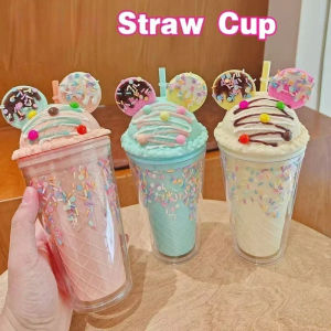 Cute Water Sippy Cup Cartoon Animal Water Bottle Reusable Kid Plastic Drinking Jug Coffee Cup Drinkware Kettle
