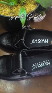 Nukus Sepatu Safety Wanita Hitam Kulit Asli - SW 03