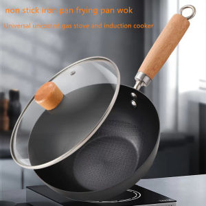 Non-Stick Wok Iron Pan Frying Pan Uncoated Home Gas Stove Induction Cooker Kitchen Cookware Handmade Steak Skillet Pot Saucepan