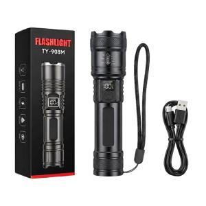 Đèn Pin LED Siêu Sáng Có Thể Sạc Lại Đèn Pin Chiến Thuật Tầm Xa Đèn Chống Nước Di Động Để Cắm Trại Ngoài Trời Câu Cá