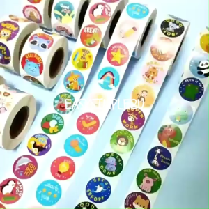 (1Roll-500pcs) Kid Cartoon Incentive Rewards Stickers Parent Teacher Game Prizes Christmas Halloween New Year Thank U