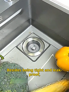 Universal for Kitchen Sink Drains Stainless Steel Push-button Vegetable Wash Basin Filter Plug