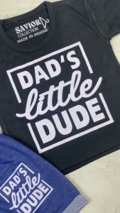 Setelan Katun Lembut Dad Little Dude untuk Bayi Laki-Laki 0-12 Bulan - Warna Hitam/Biru