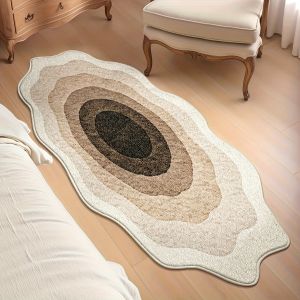 VIKAMA Wabi-Sabi Oval Floor Mat Non-Slip Wear-Resistant Bedroom Bedside Carpet Living Room Cloakroom Mat Home Decoration