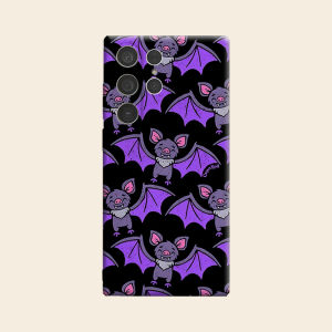 Cute Purple Bat Luxury Fashion Full Lens Protective Case for Samsung Galaxy S26 S25 S24 A56 A36 Plus Ultra