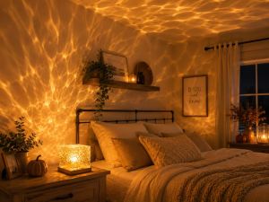 Rotating Water Ripple Night Light Projector Portable Aurora Galaxy Lamp for Bedroom Apartment Dorm Room Ambiance Romantic Gift